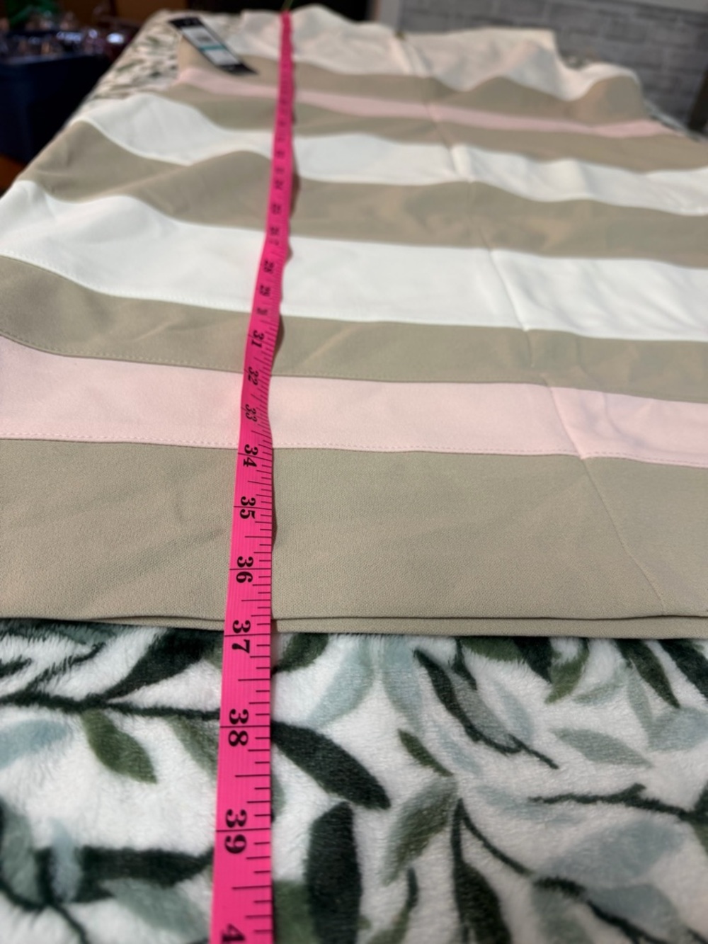 Tommy‎ Hilfiger Sleeveless Striped Midi Dress in White, Taupe & Blush - Picture 5 of 7